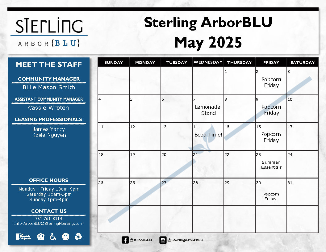May Event Calendar
