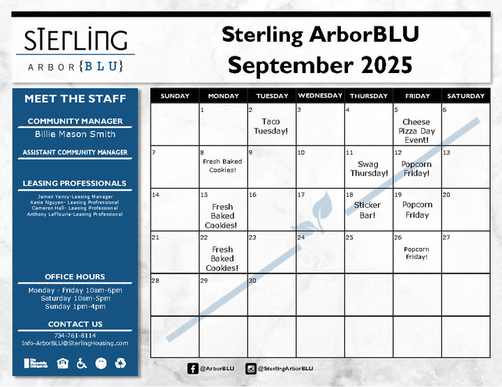 September Event Calendar